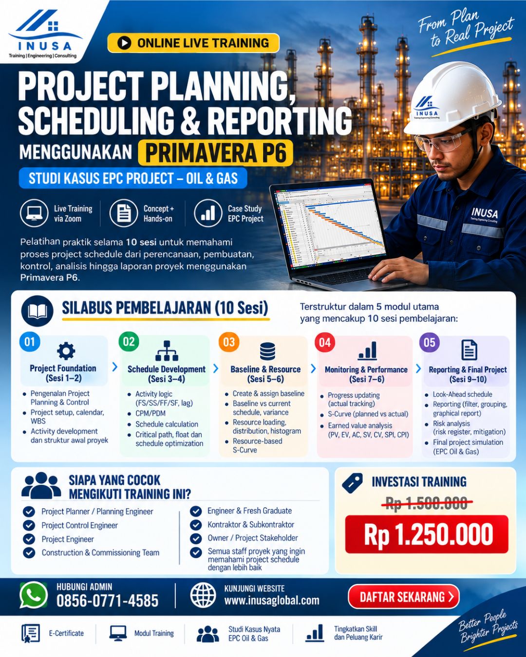 10 Hari Belajar Project Scheduling & Risk Analysis Menggunakan Primavera P6